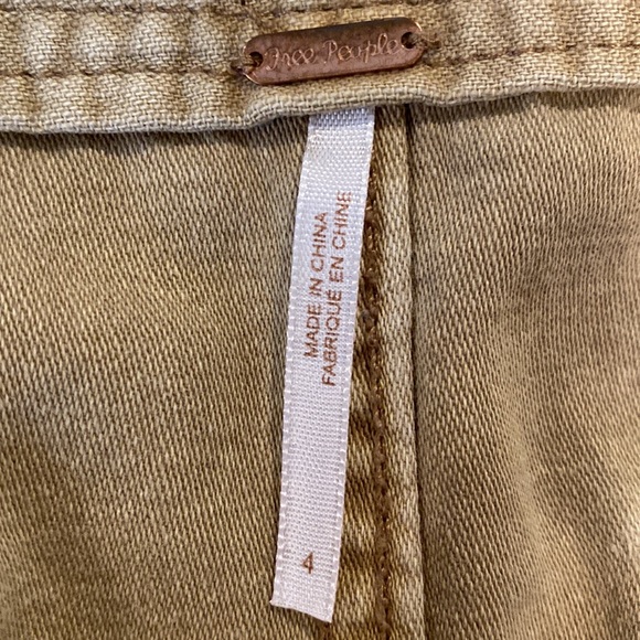 Free People High Waisted Military Style Light Brown Skirt Size 4 - Picture 6 of 8